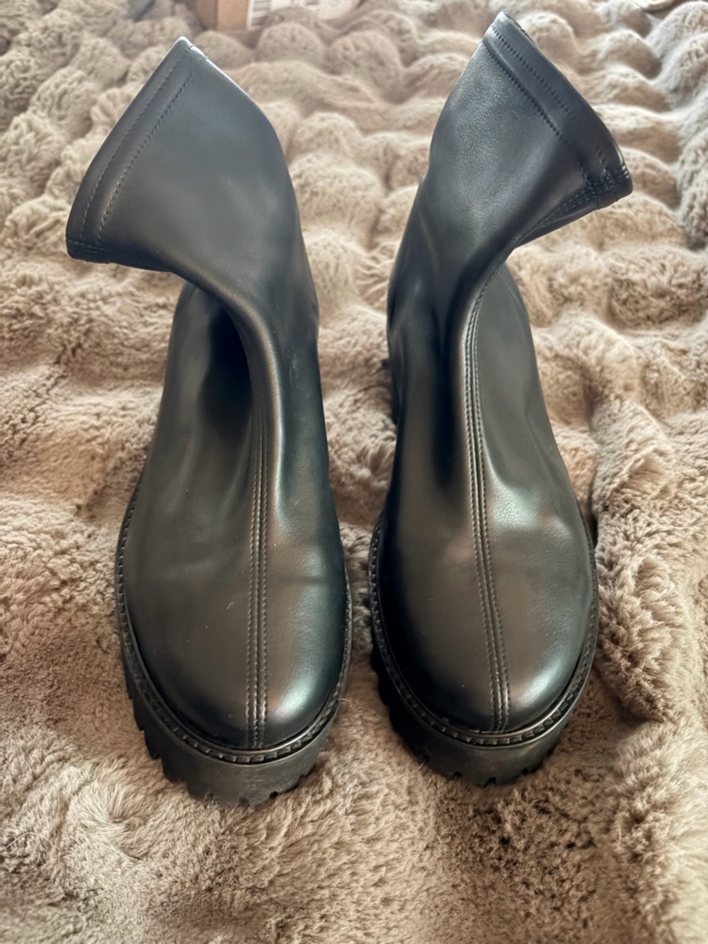Frame Denim Black Leather Ankle Boots